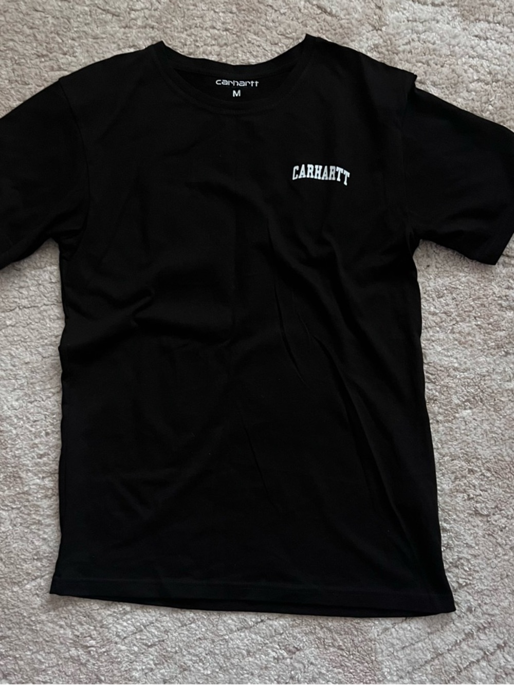 Carhartt Black Short Sleeve Logo Tee with White Chest Text